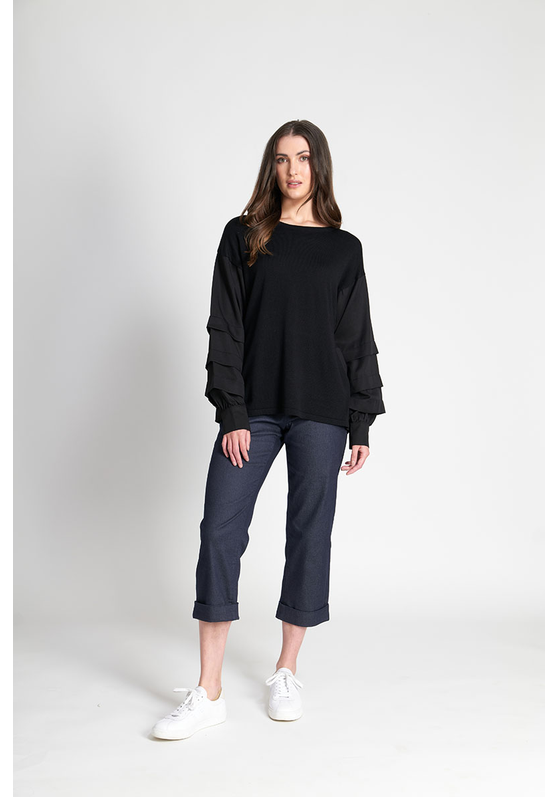 Contrast Pleated Woven Women's Top Memo Clothing Buy Memo Clothing