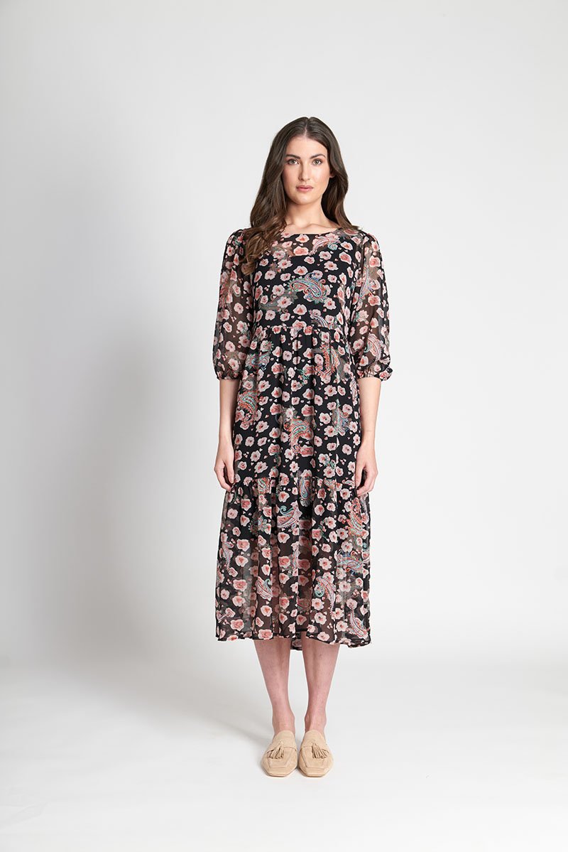 Tie Back Tiered Dress Memo Clothing Buy Memo Clothing Online