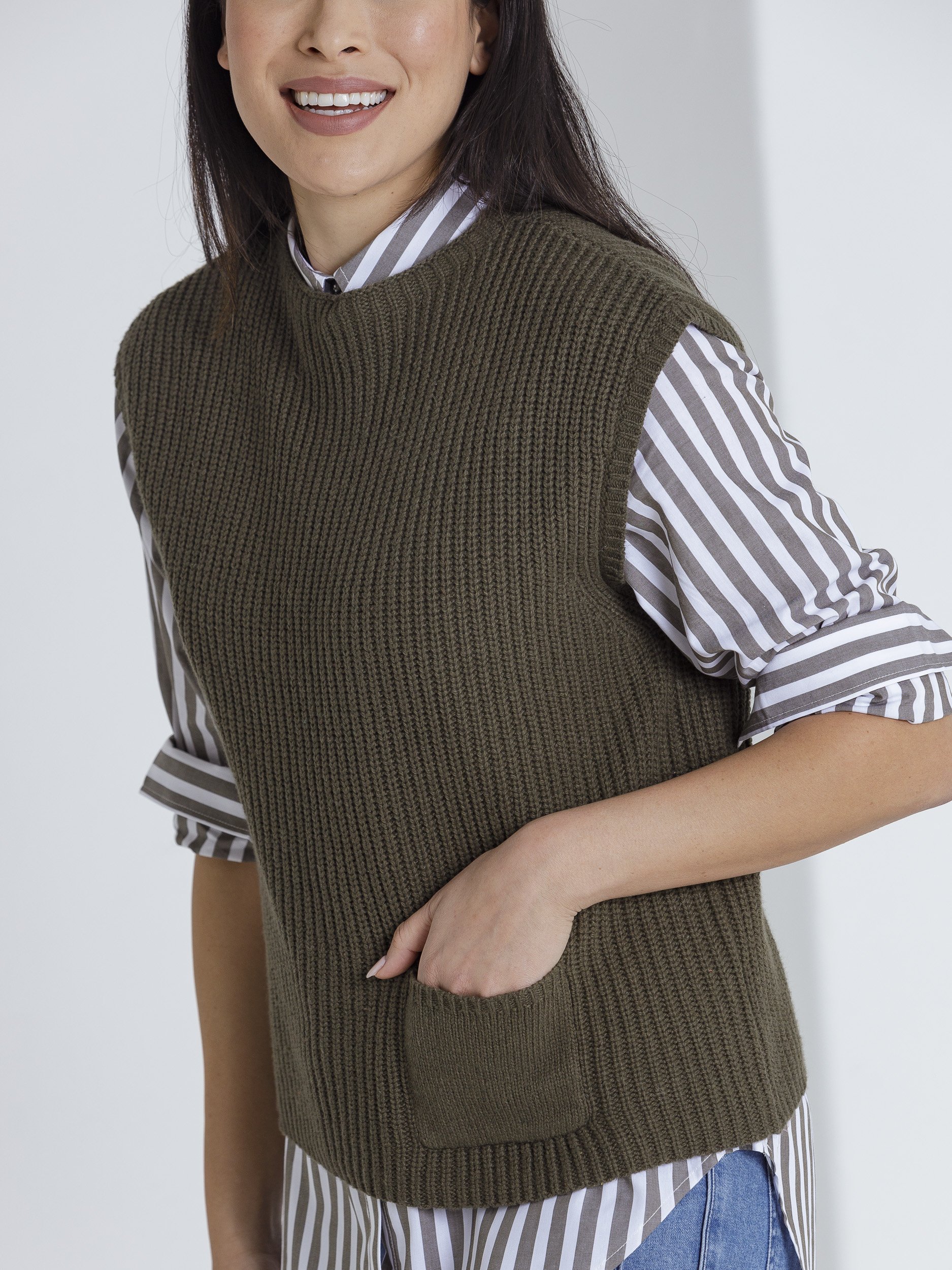 Chunky Rib Knit Women s Vest Marco Polo Buy Marco Polo