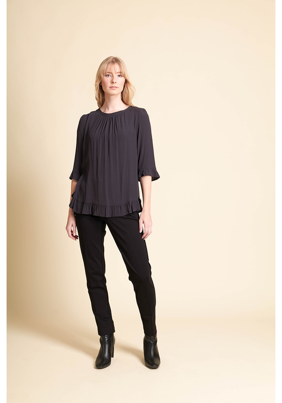 Gathered Scoop Hem Women's Top Foil Merino Clothing Buy Foil Merino