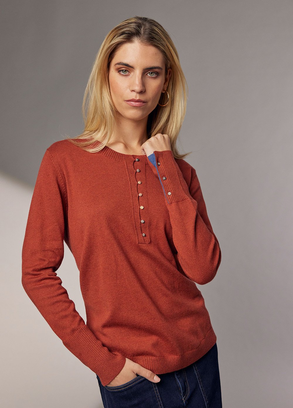 Keepa Henley Womens's Sweater Buy Madly Sweetly Clothing Online in NZ