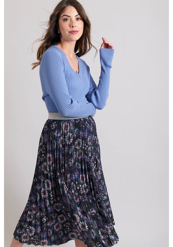 Contrast Waistband Skirt