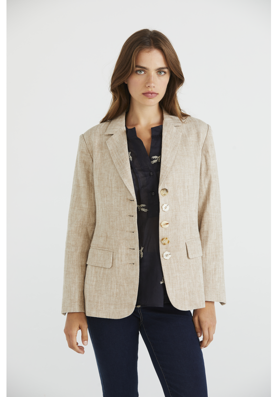 Chevron Linen Jacket