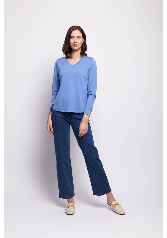 Foil Fold V Neck Top