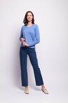 Fold V Neck Top