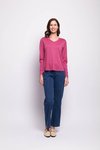 Fold V Neck Top