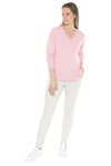 V Neck Rib Detail P/Over