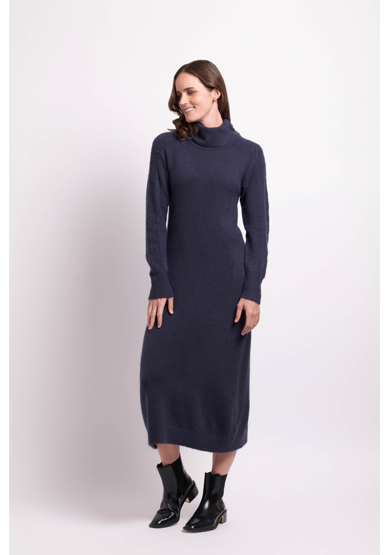 Foil Roll Neck Dress