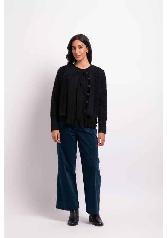 Foil Fluffy Scoop Cardigan
