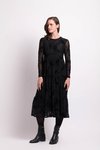 Long Slv Tiered Hem Dress