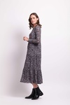 Long Slv Tiered Hem Dress