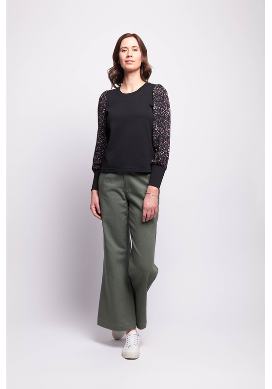 Memo Contrast Sleeve Top