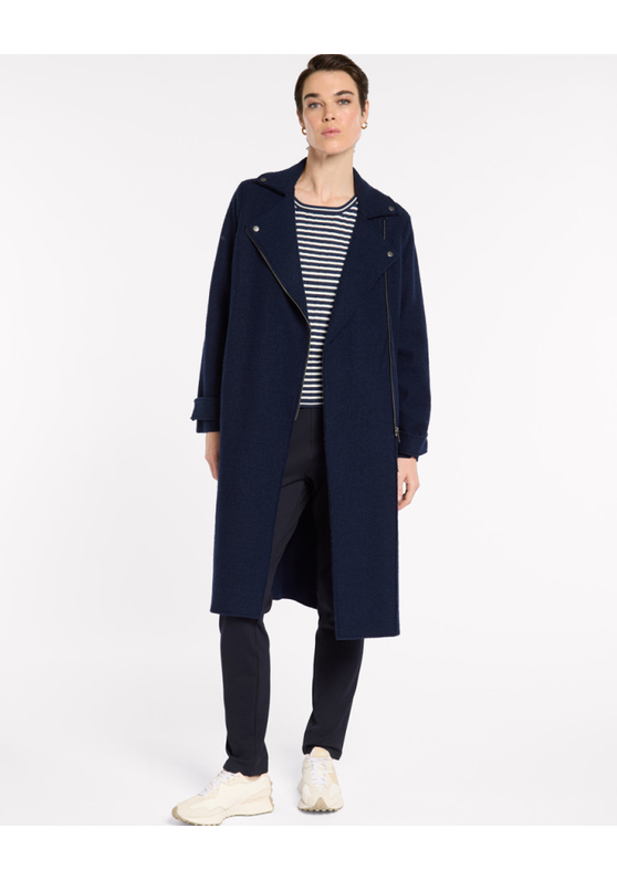 Marco Polo Boiled Wool Moto Coat