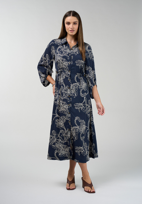 Madly Sweetly Blueprint Shirt Dress - - available for pre-sale